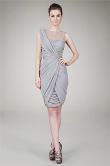 Grecian Draped Cocktail Dress in Antique