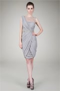 Grecian Draped Cocktail Dress in Antique