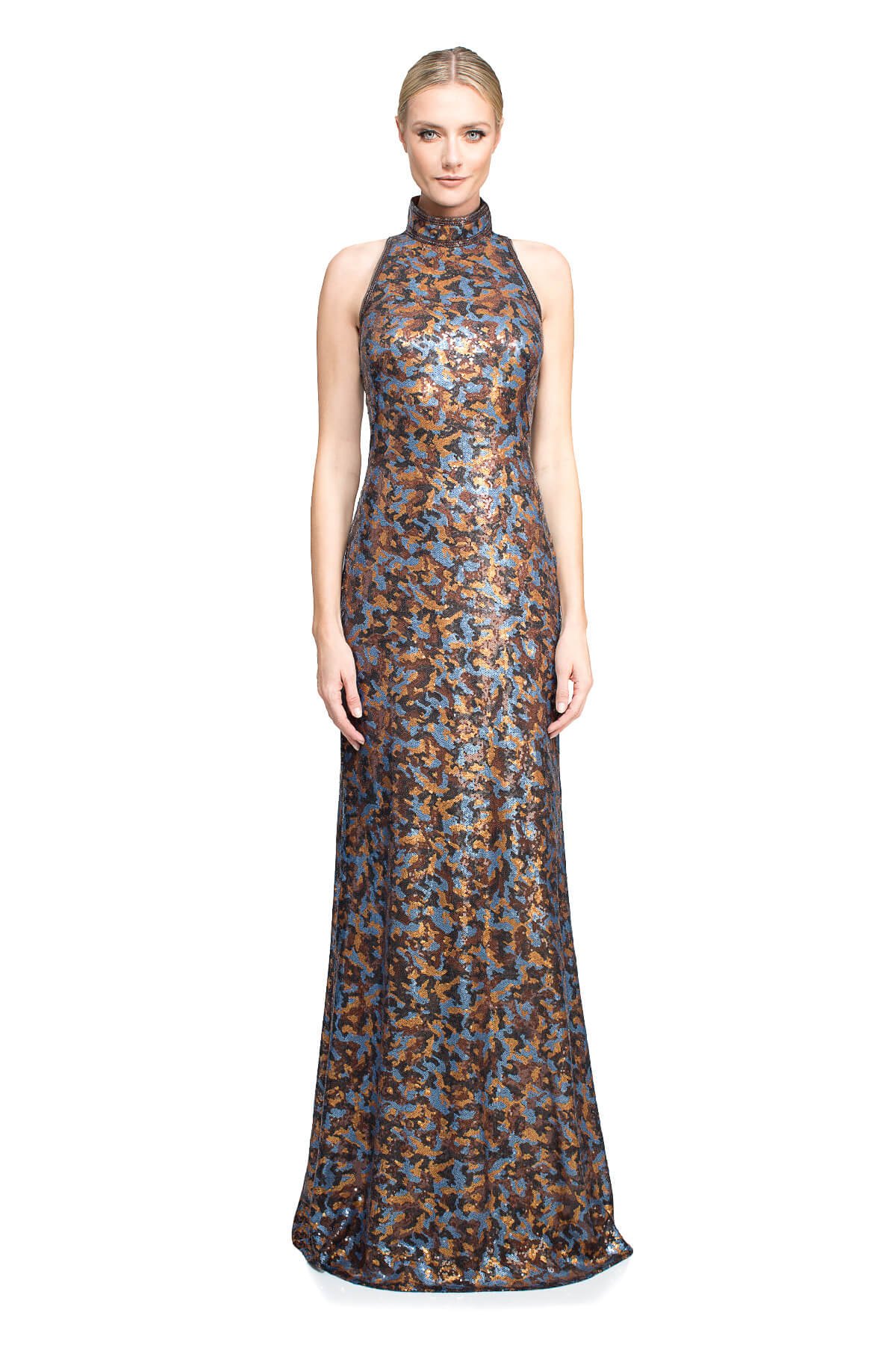 Tadashi Shoji Delilah Gown In Brown
