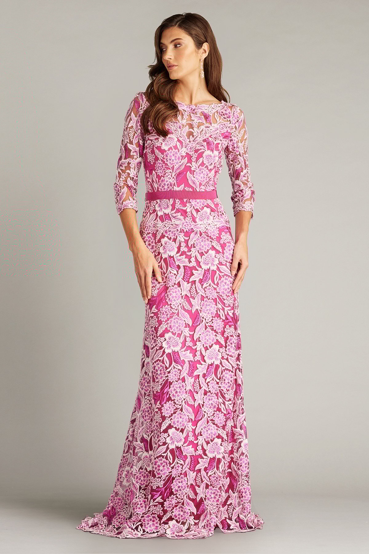 存在感絶大【TADASHI SHOJI】Jasi Embroidered Illusion Gown Jasi Embroidered Illusion Gown | Tadashi Shoji