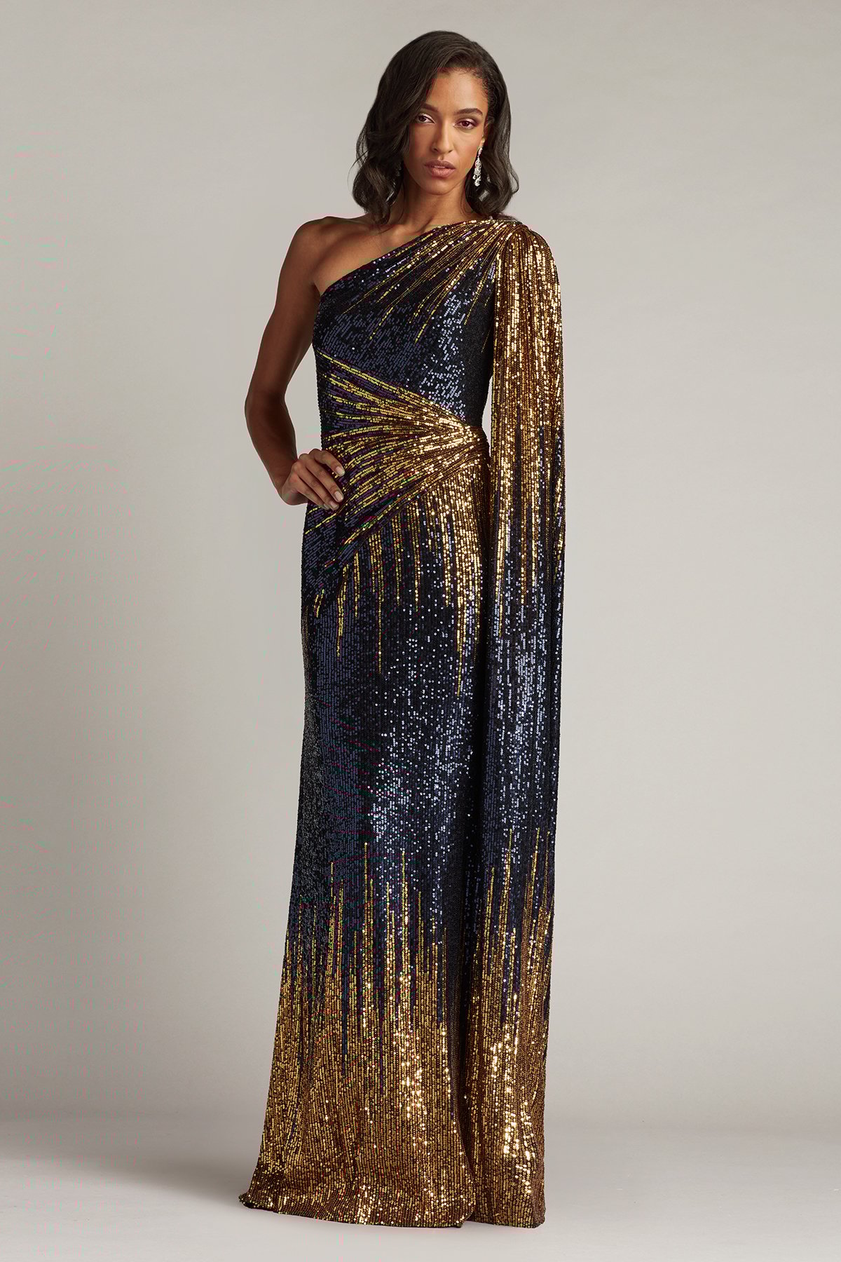 Tadashi Shoji Marseille Sequin Cape In Blue
