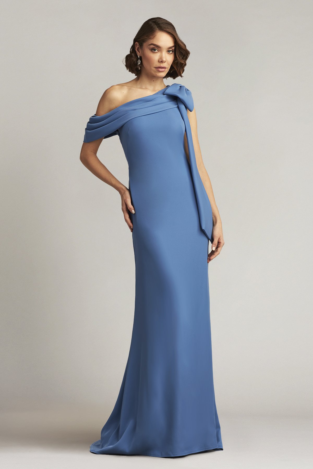 Tadashi shoji crepe gown sales