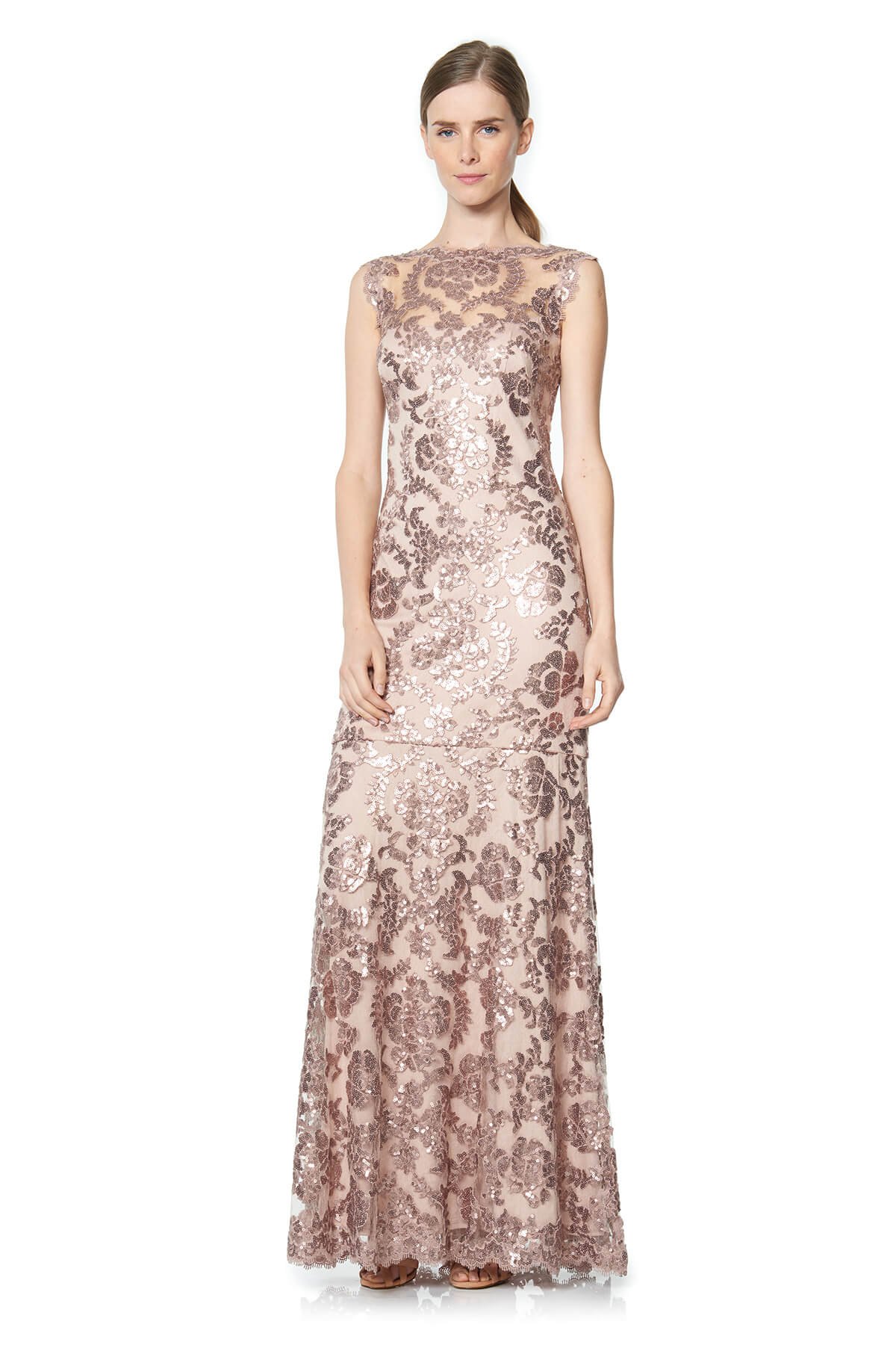 Tadashi shoji sequined lace dress cheap