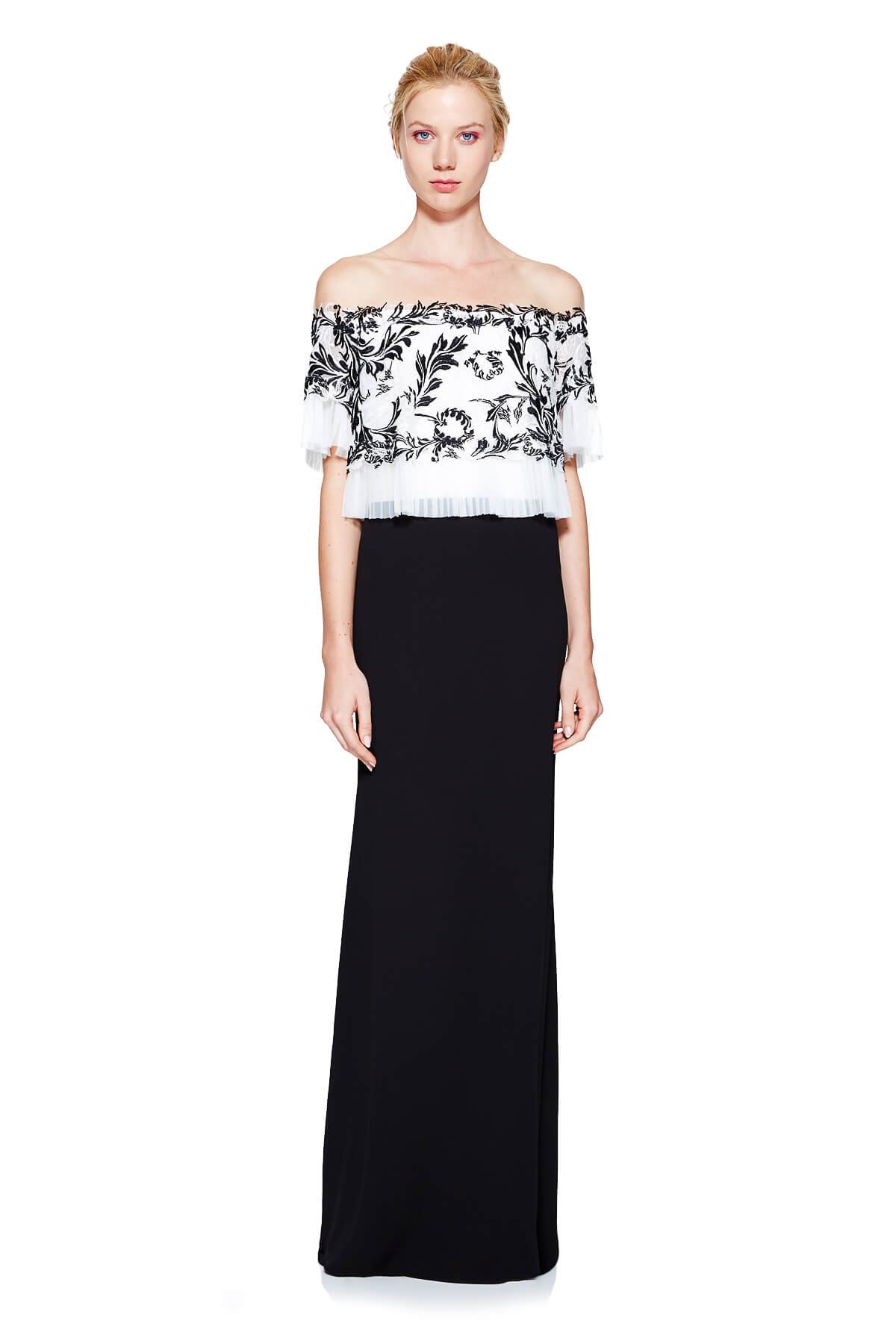 Tadashi shoji black and white dress on sale