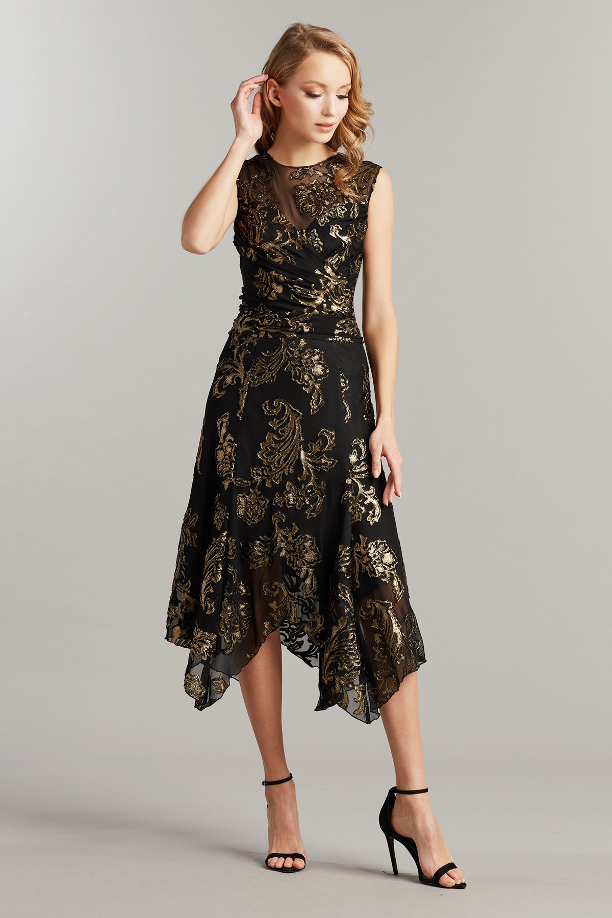 Adlee Handkerchief Hem Dress Tadashi Shoji