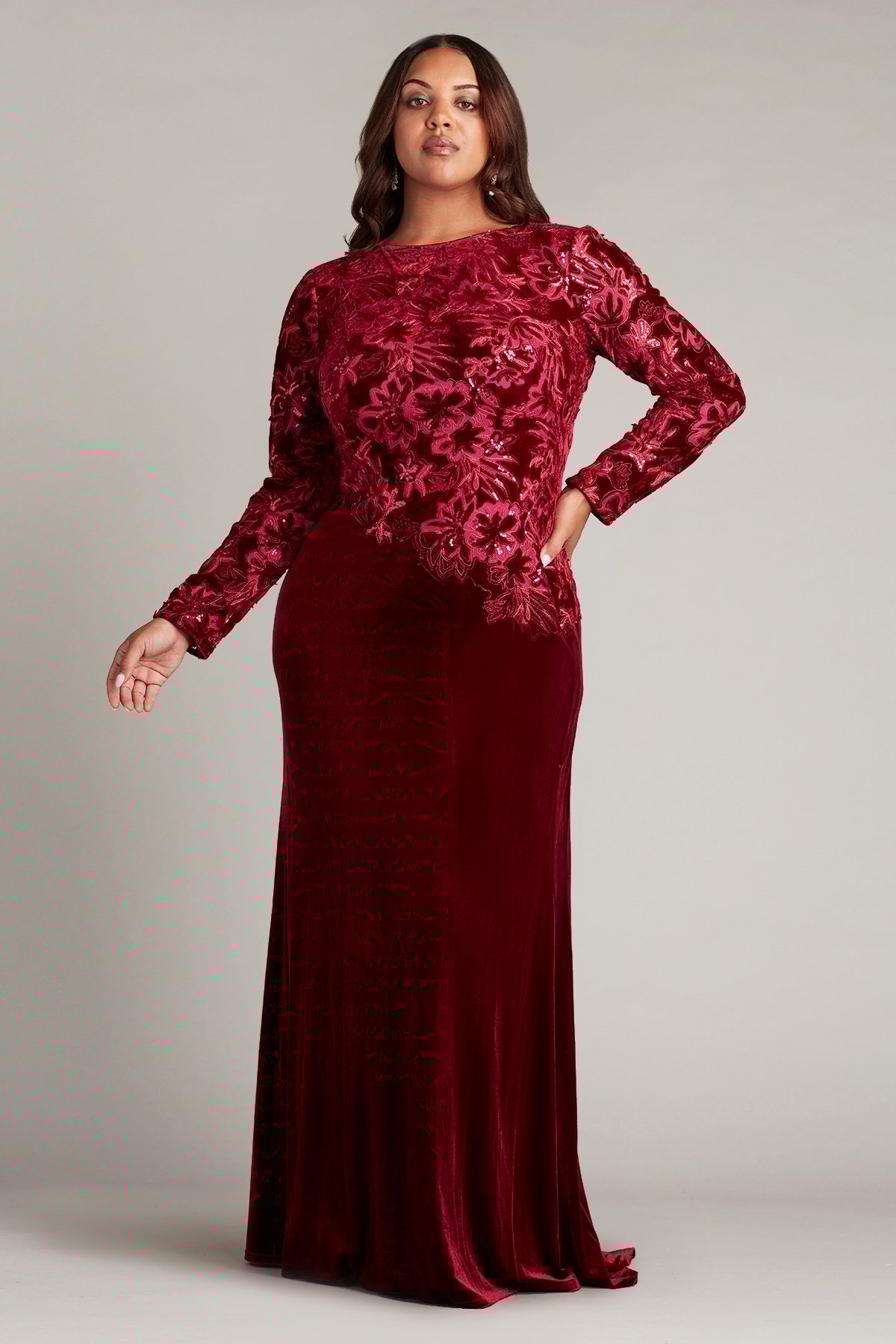 Formal gown plus size velvet dress sales