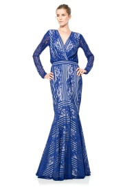 【BAON】Shuiti lace strap layered long one piece Antonina Long-Sleeve Lace Gown