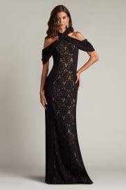 【Tadashi Shoji】Carlyle Embroidered Halter Dress cdy24230l_black_nude_front.jpg