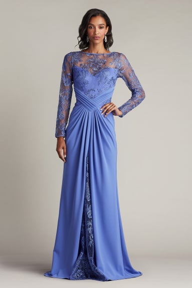 Ravina Embroidered Illusion Gown