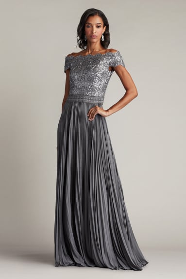 Bode Sequin Embroidered Lace and Tulle Gown