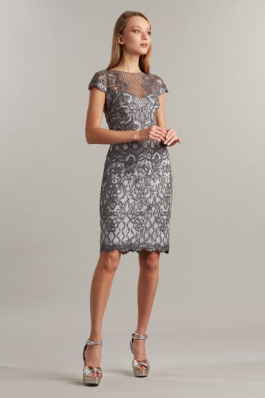 1点即発★TADASHI SHOJI★素敵 Ankur Embroideredドレス Ankur Keyhole Embroidered Dress