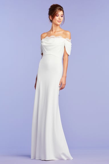 Sutton Draped Off-Shoulder Gown