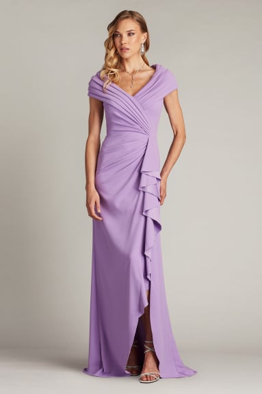 Talvo Floral Print Wrap Gown | Tadashi Shoji