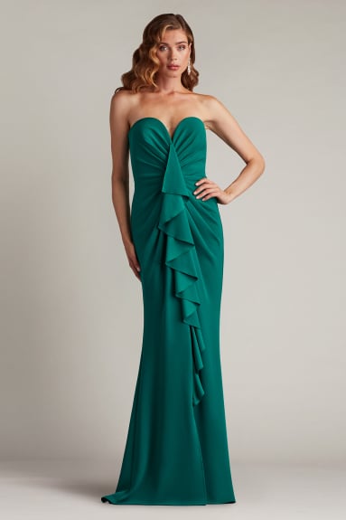 Dresden Draped Sequin Embroidered Gown | SHO