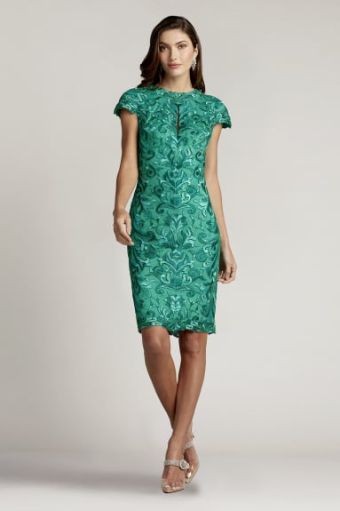 Bernice Keyhole Embroidered Dress