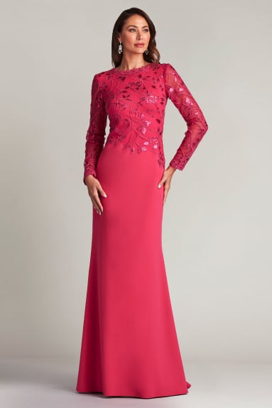 Bradwell Embroidered Crepe Gown