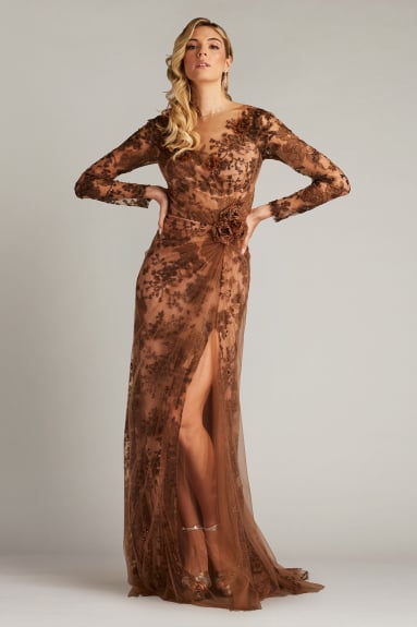 Sims Shoulder Bow Halter Gown PA/PK | Tadashi Shoji Sims Shoulder Bow Halter Gown PA/PK | Tadashi Shoji
