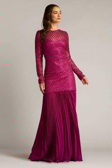 Nyssa Bishop Sleeve Gown FLAMI | Tadashi Shoji