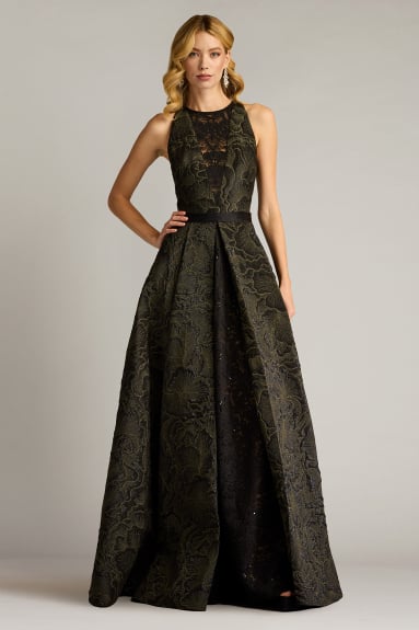 NEW Tadashi Shoji Two Tone Evening Gown Black/White [SZ 14