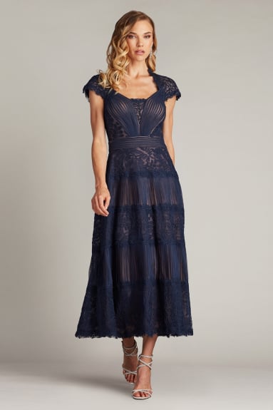 Burgess Embroidered Lace Dress | Tadashi Shoji