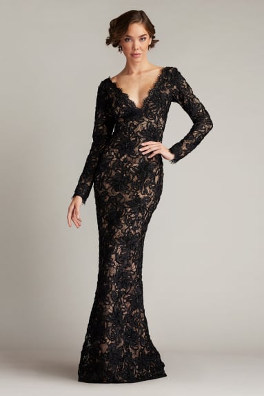 セール特価 Savoy Sheer Sleeve Gown | Tadashi Shoji トップス