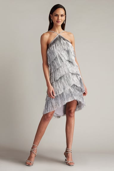Emille Embroidered Illusion Cocktail Dress | Tadashi Shoji