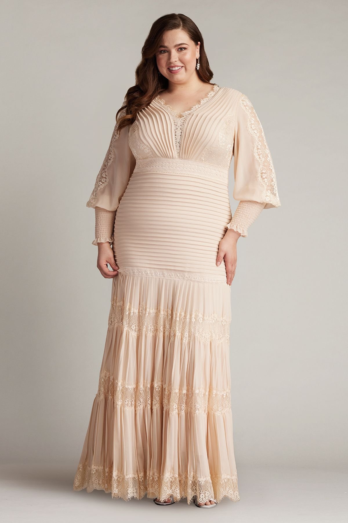 Nyssa Bishop Sleeve Gown - PLUS SIZE | Tadashi Shoji