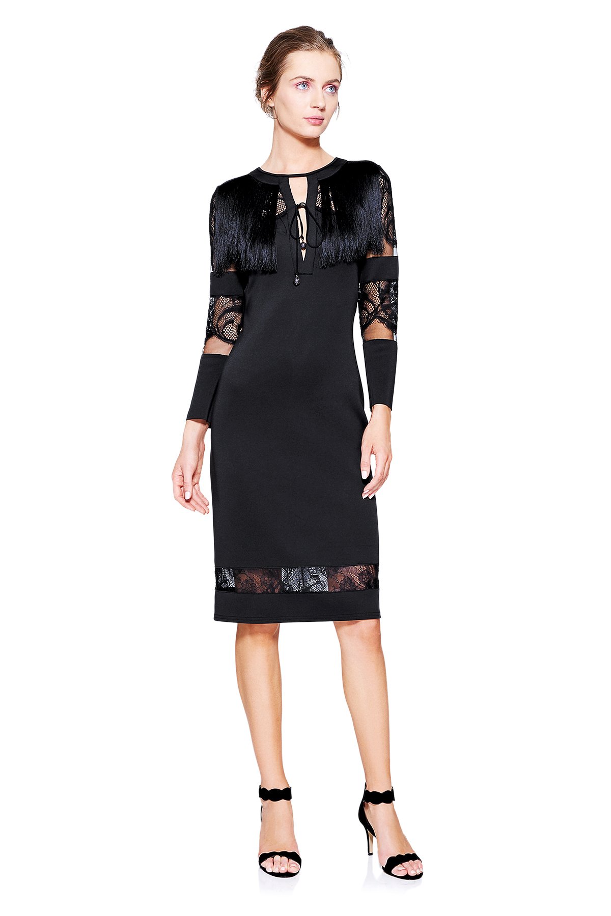 Tadashi shoji shop fringe dress