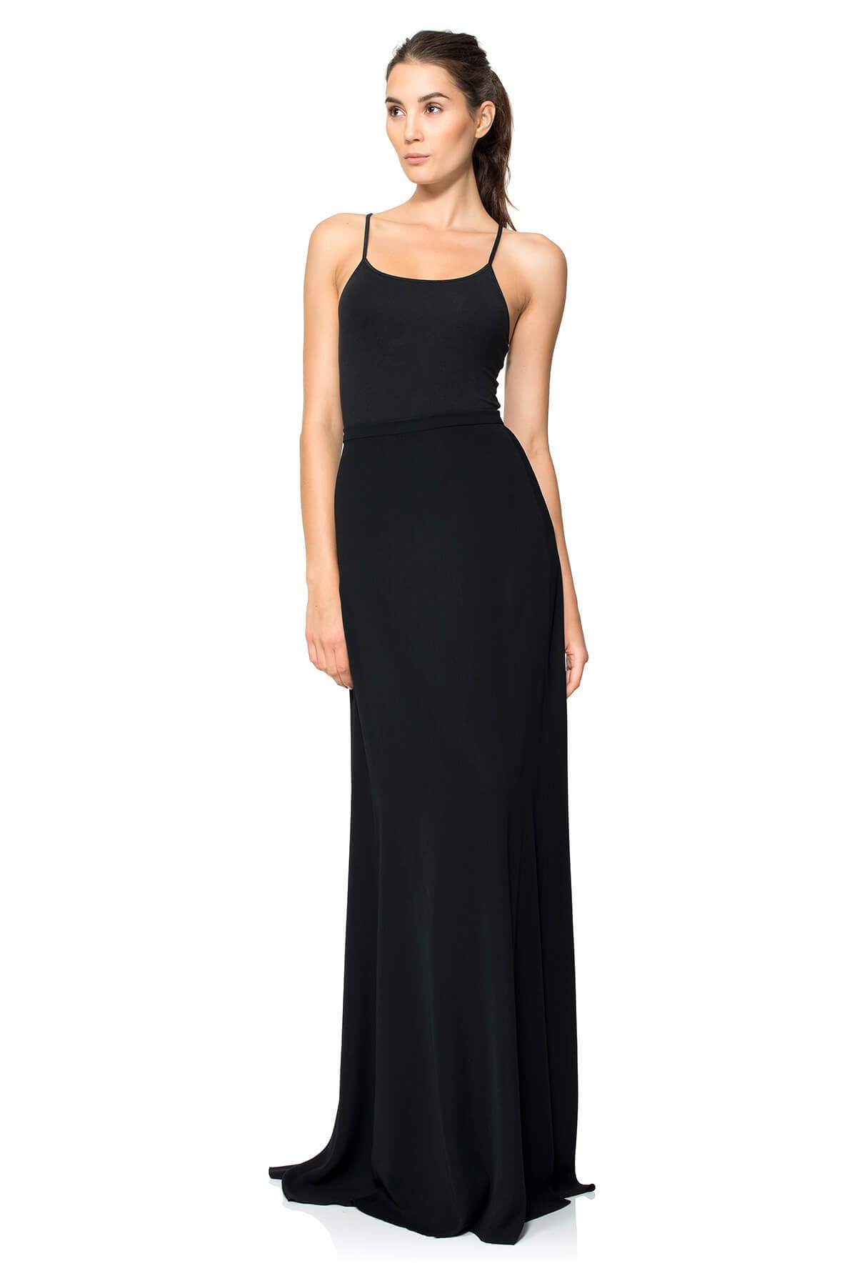 Black maxi skirt crepe clearance