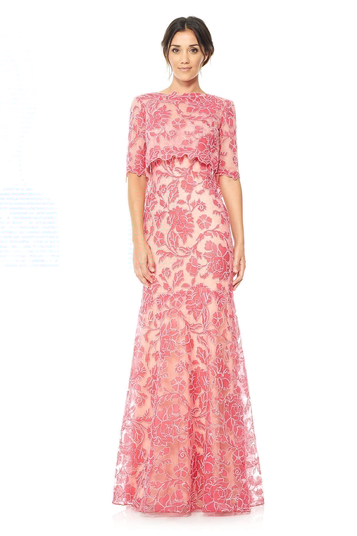 タダシショージ TADASHI SHOJI カスケードドレープ クレープ