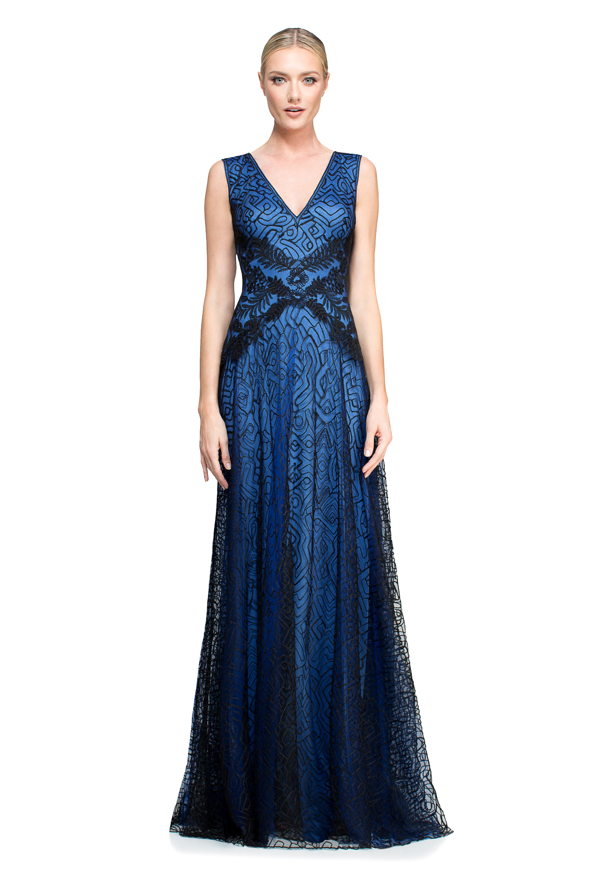 Bella Formals by Venus Cobalt/Black Beaded Evening Dress size 20 | eBay