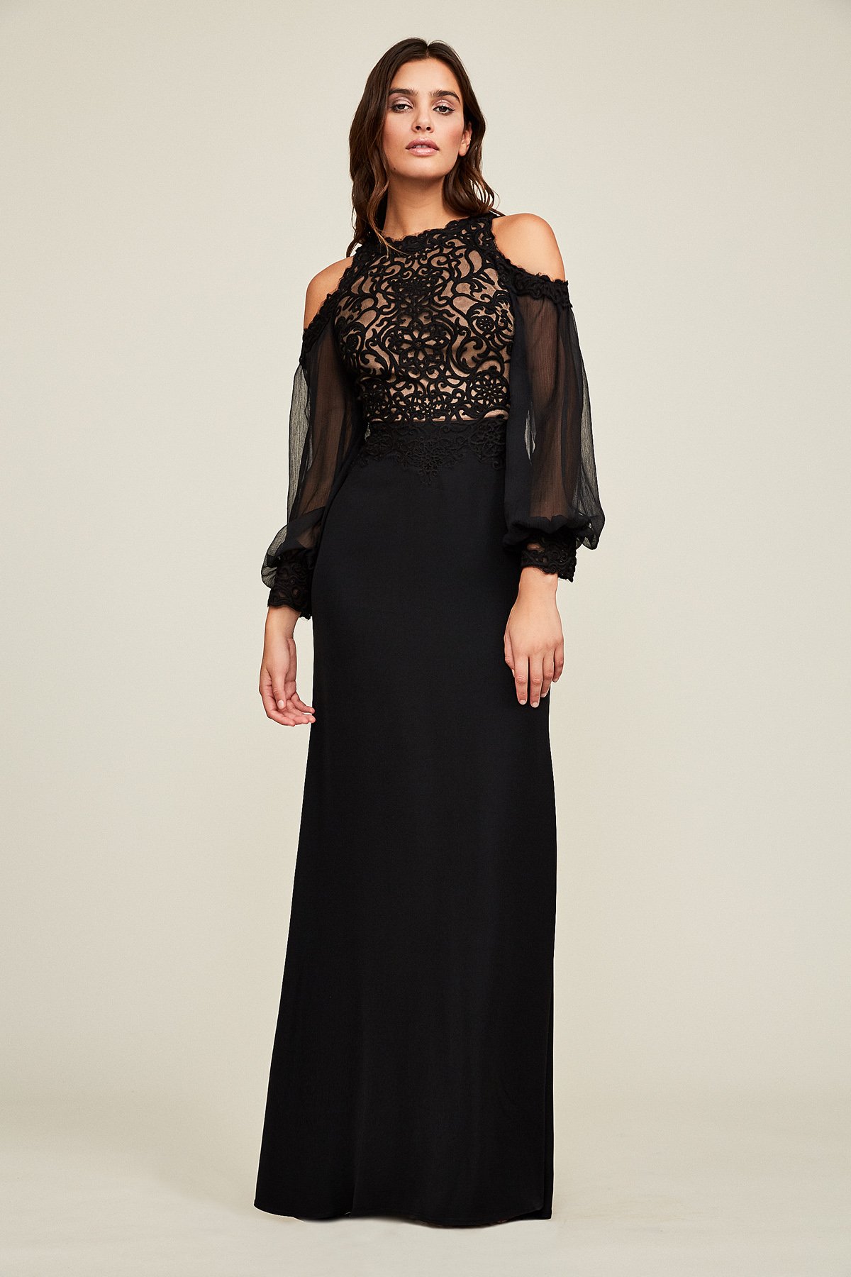 Rani Cold Shoulder Evening Gown Tadashi Shoji
