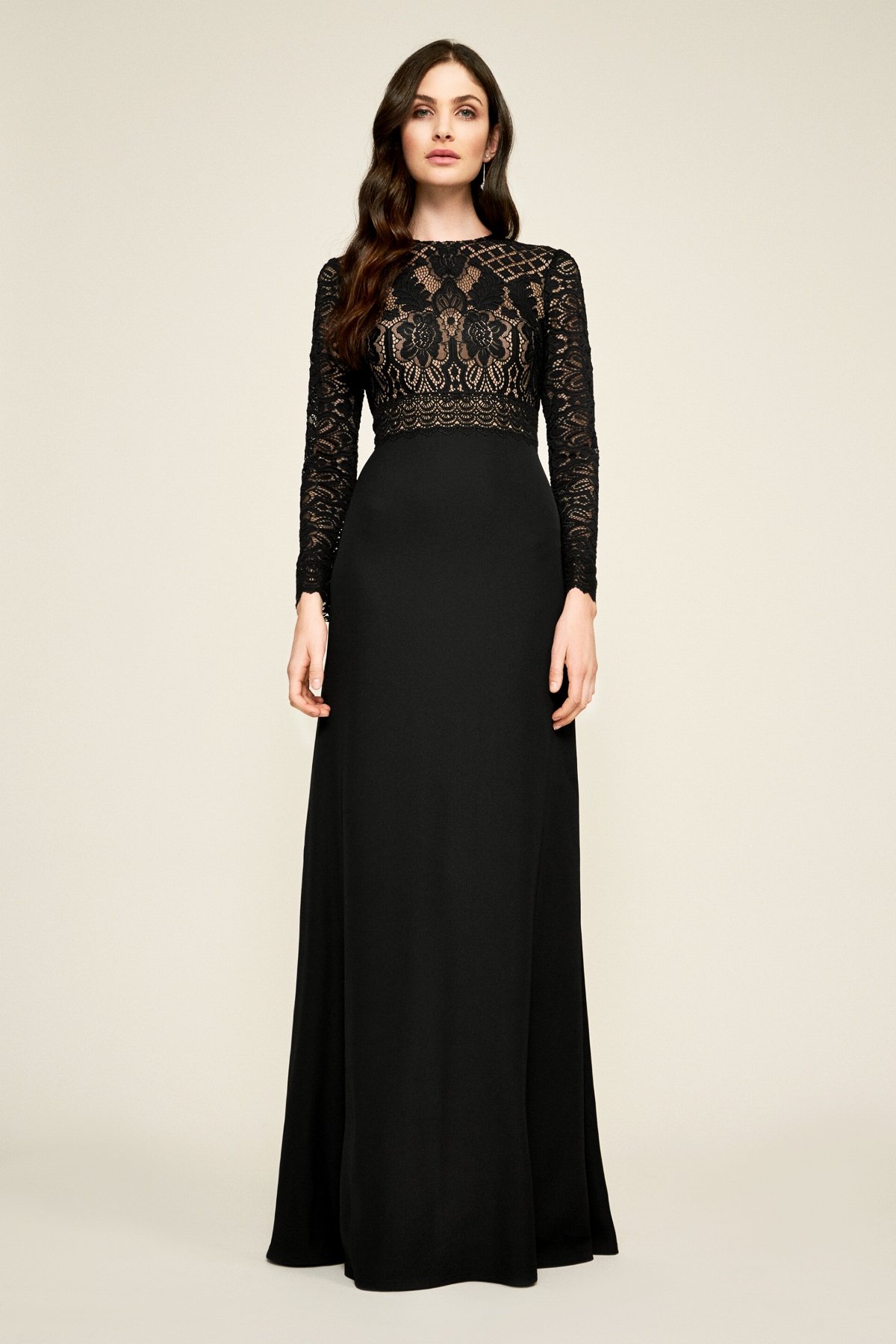Tadashi shoji lace hotsell bodice crepe gown