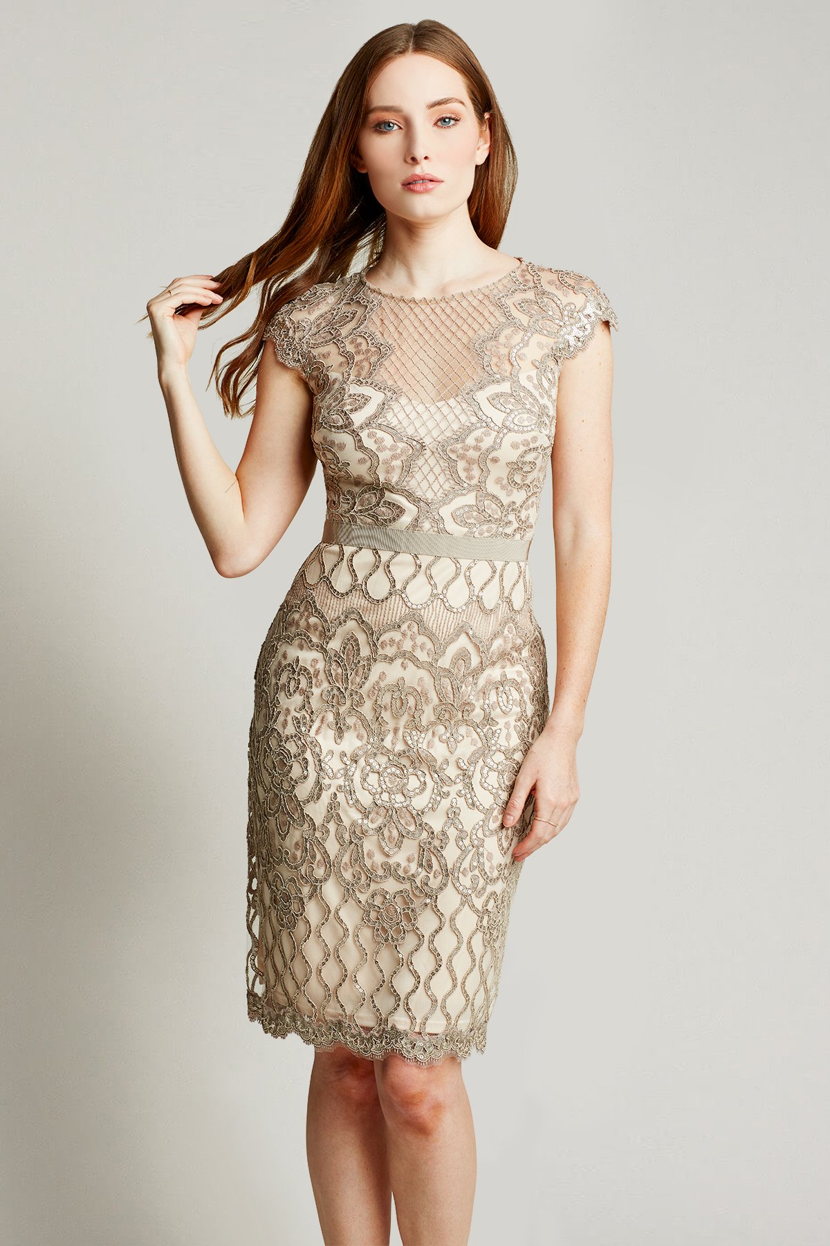 Miranda Sequin Embroidered Dress | Tadashi Shoji