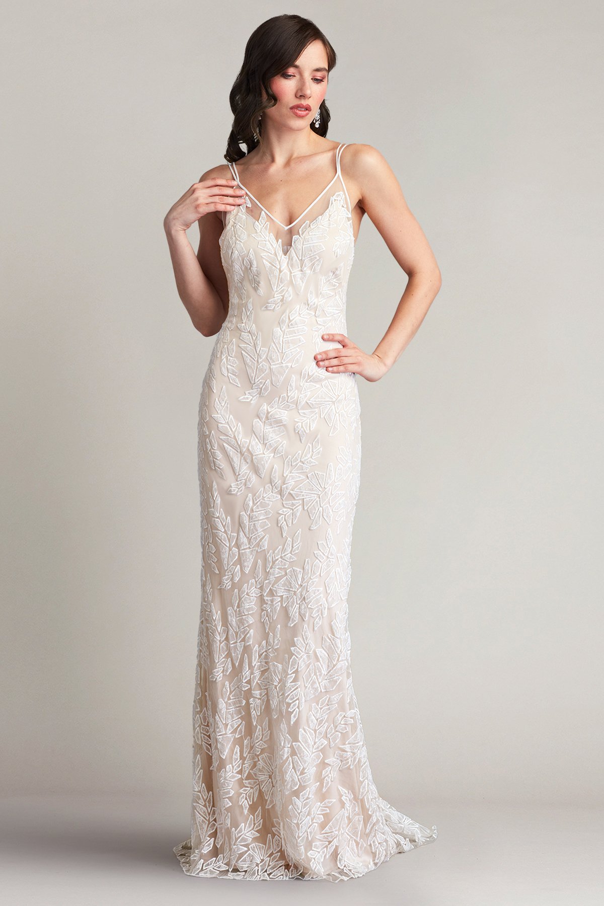 Pippa Embroidered Tulle Strap Gown | Tadashi Shoji Bridal