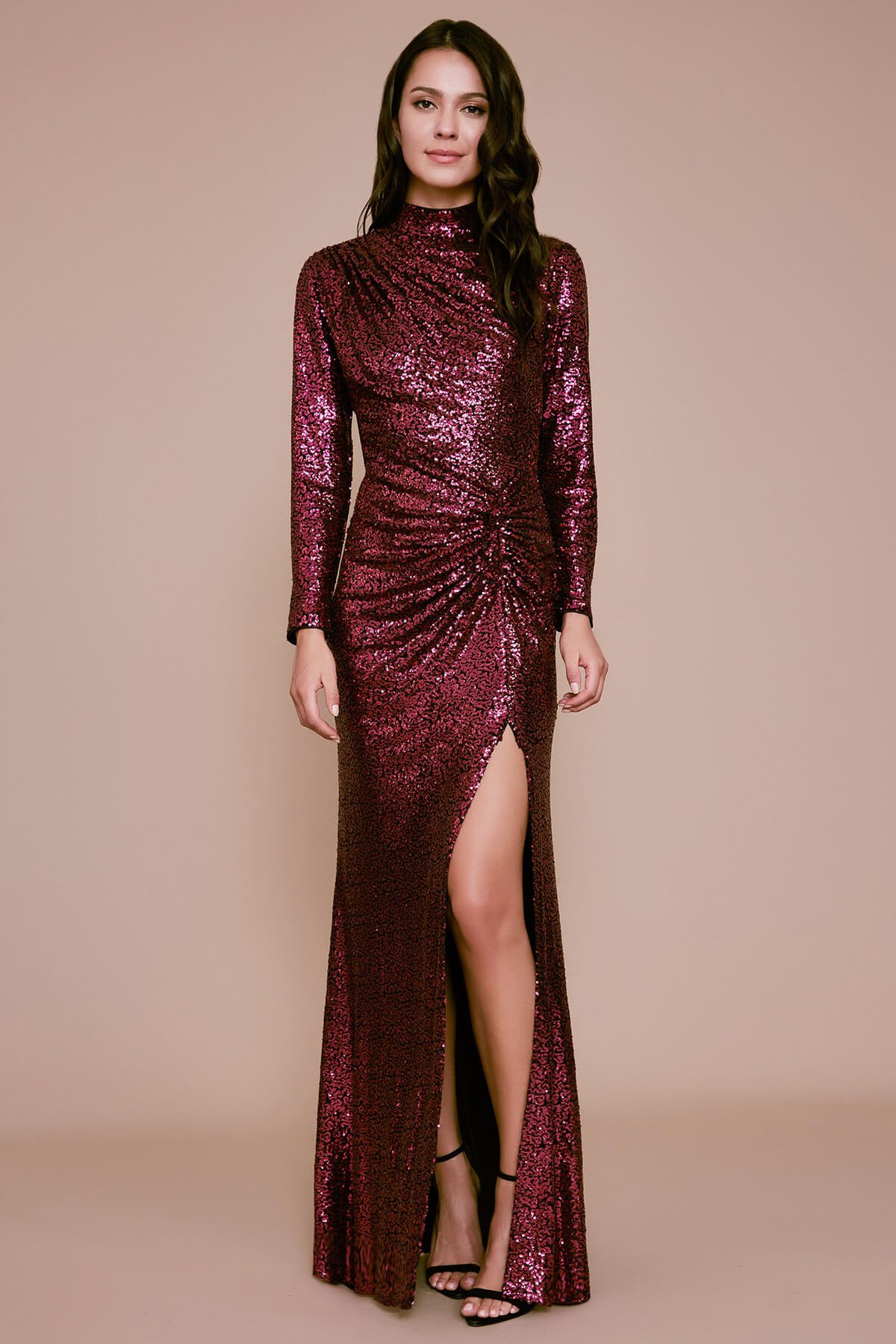 Long gown with shop slit