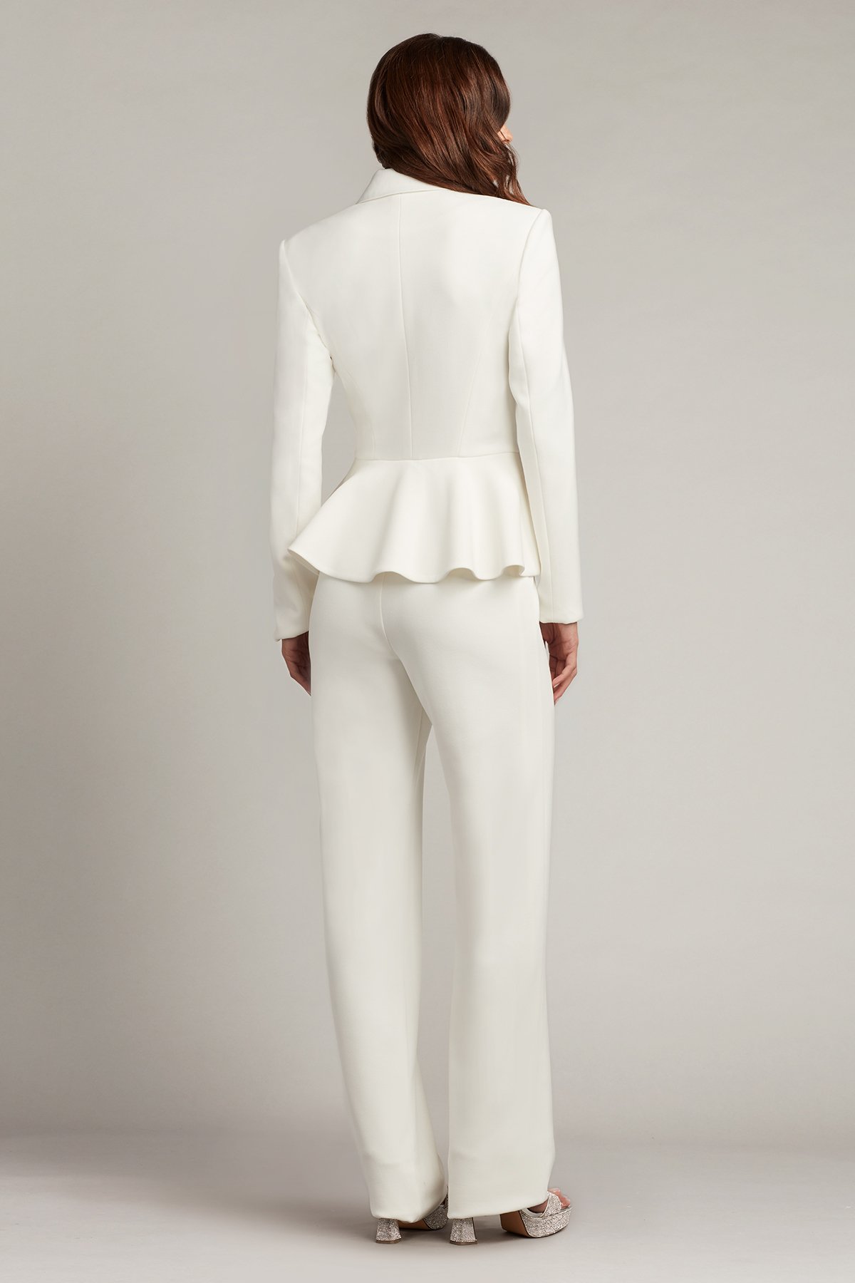 Gilles Peplum Tuxedo Bridal Jumpsuit | Tadashi Shoji