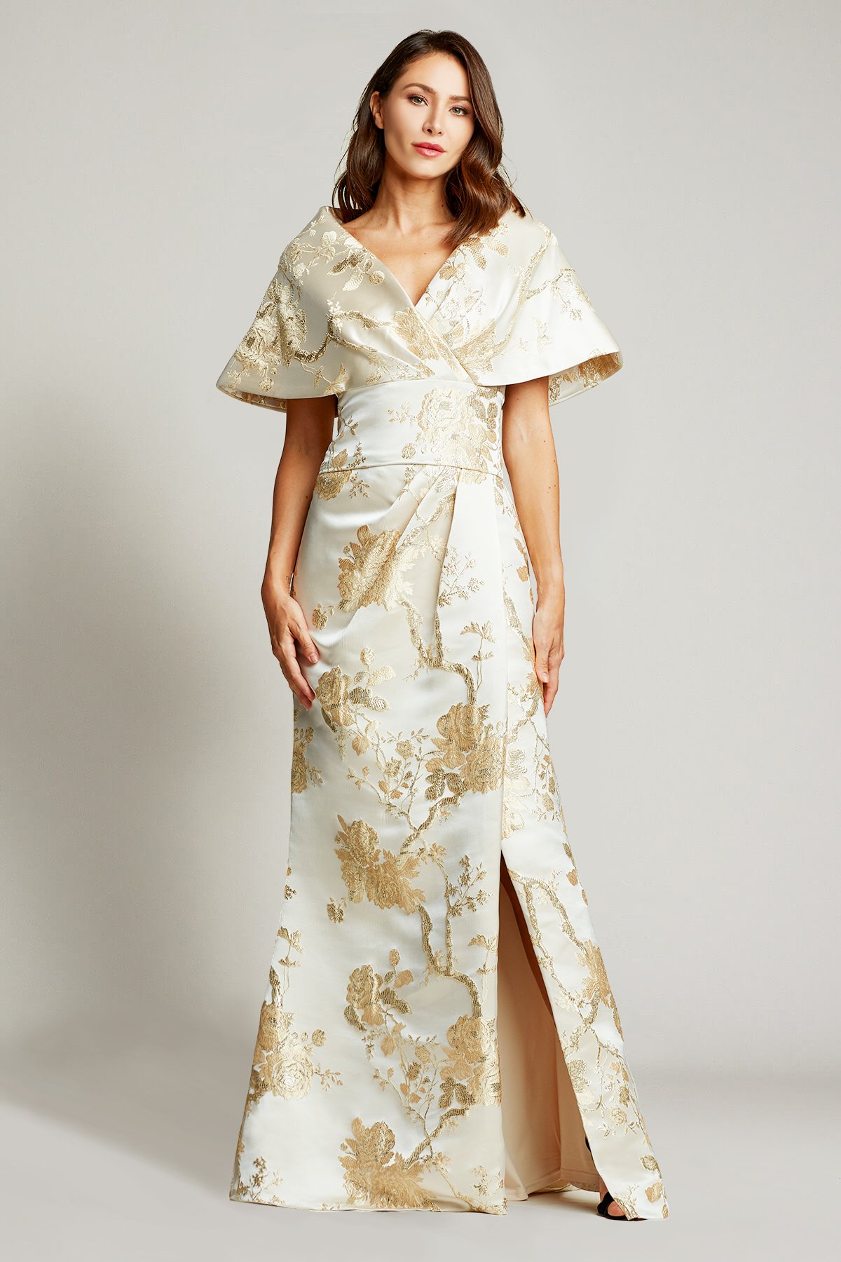 リッチ&シックに見せる【TADASHI SHOJI】Doi Kimono Bodice Gown Doi Kimono Bodice Gown