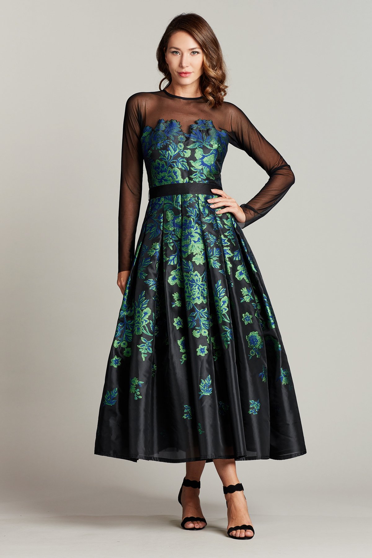 Beyza Organza Jacquard Cocktail Dress
