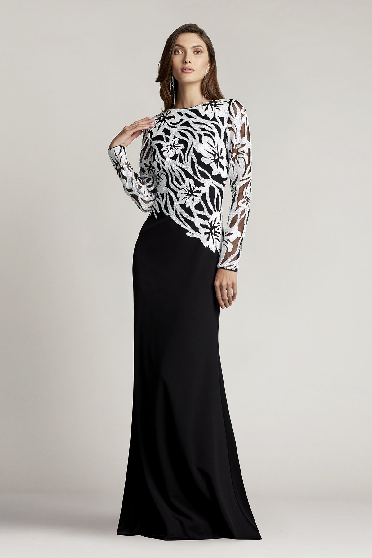 Tadashi shoji embellished pleat dress online