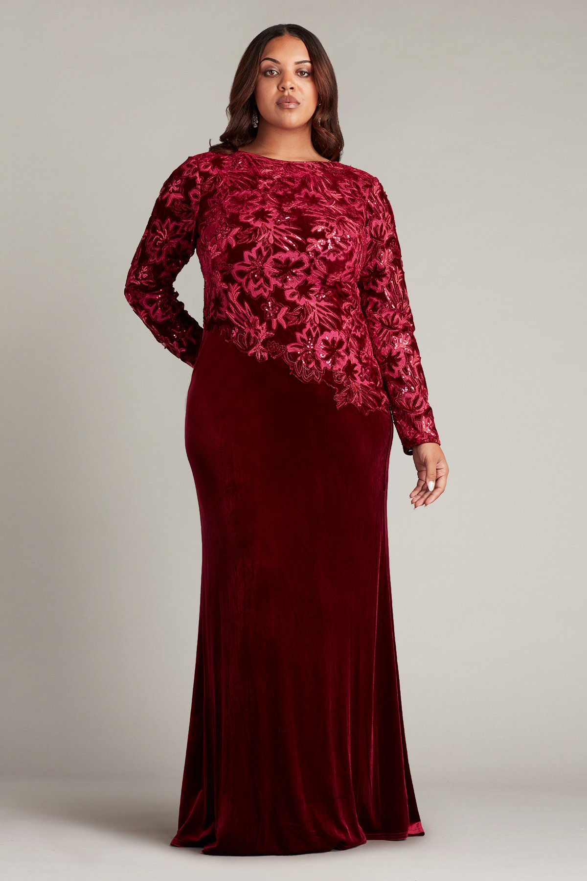 wine Red Velvet Gown | Party wear gown, Gowns, Party wear