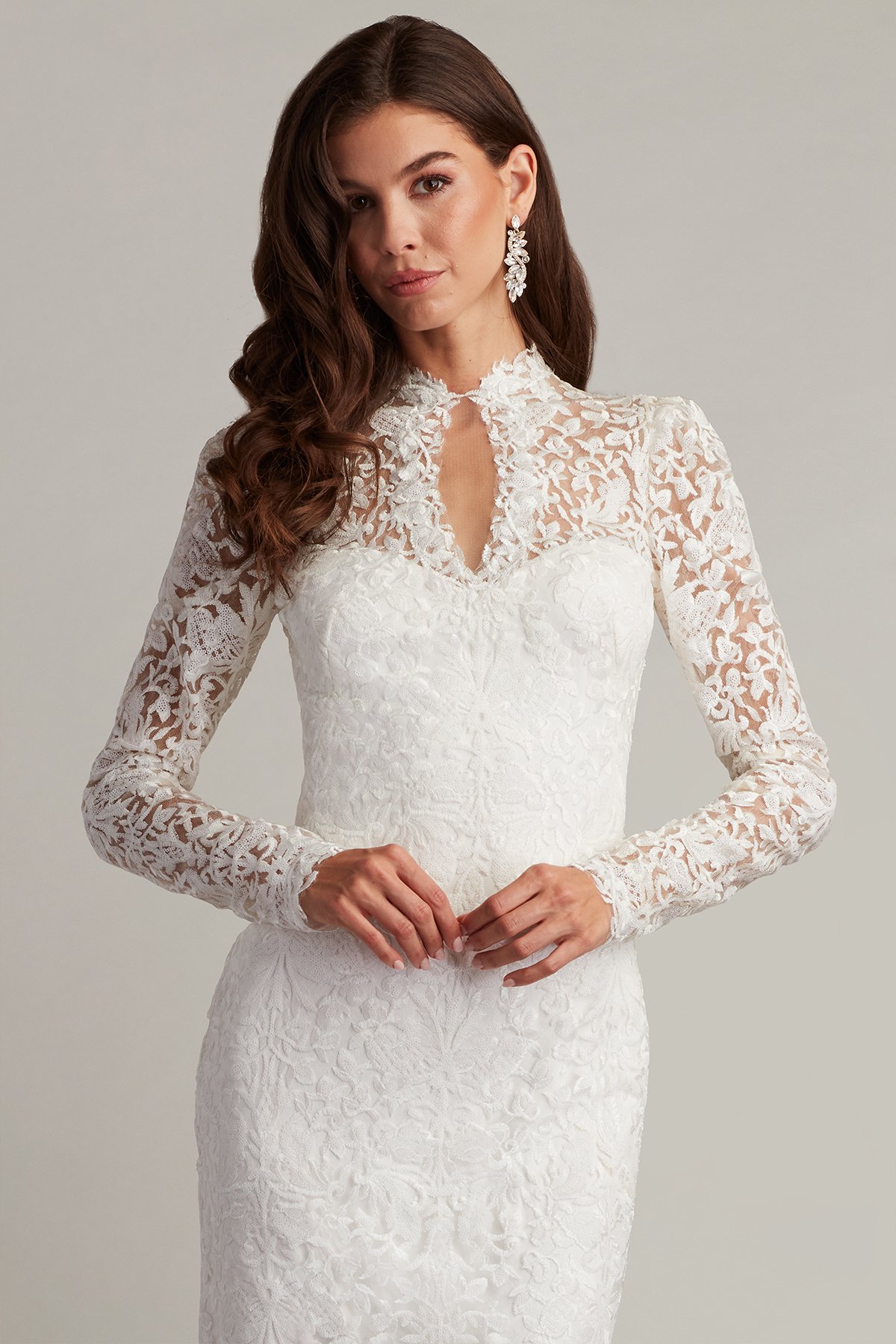 存在感を放つ【TADASHI SHOJI】Heiss Embroidered Illusion Gown Heiss Embroidered Illusion Gown | Tadashi Shoji Bridal