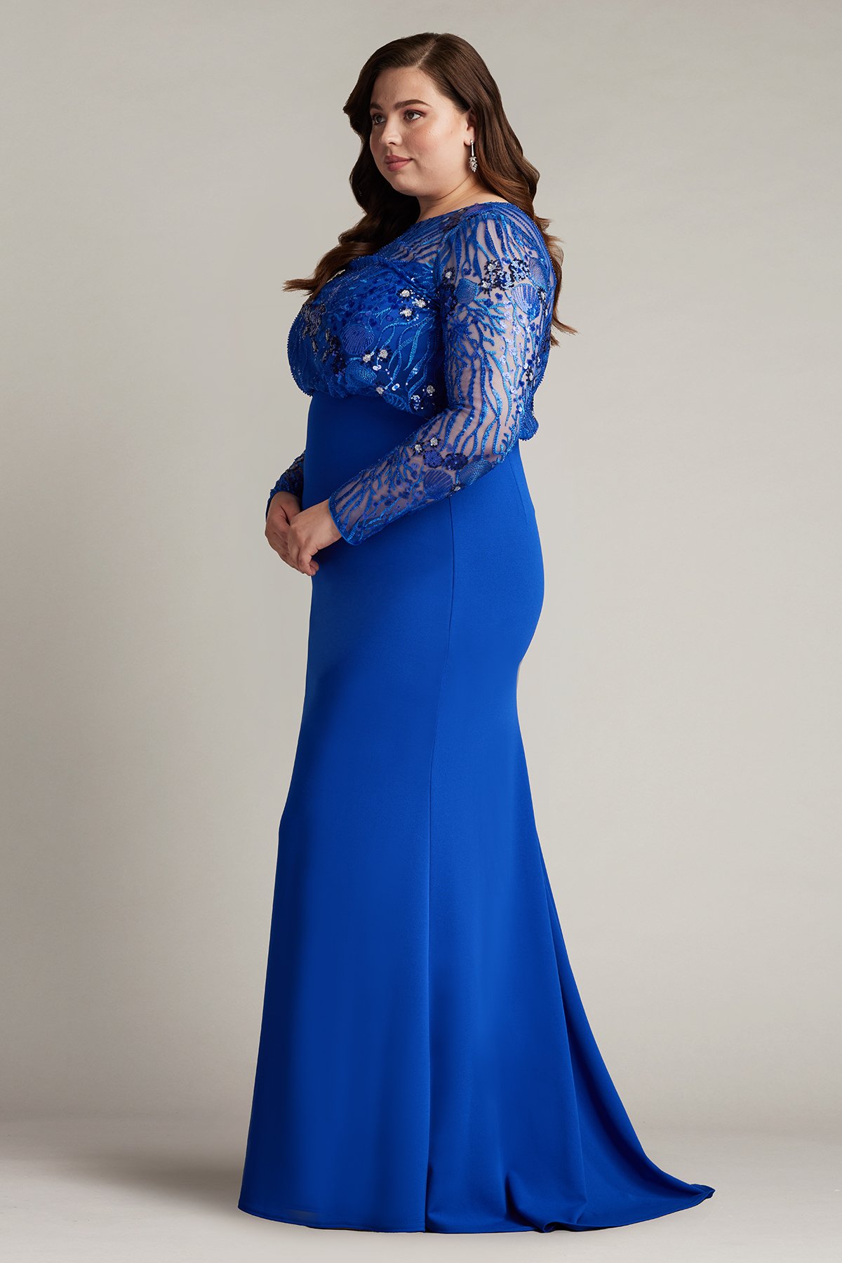 Garnet Sequin Embroidered Blouson Gown - PLUS SIZE | Tadashi