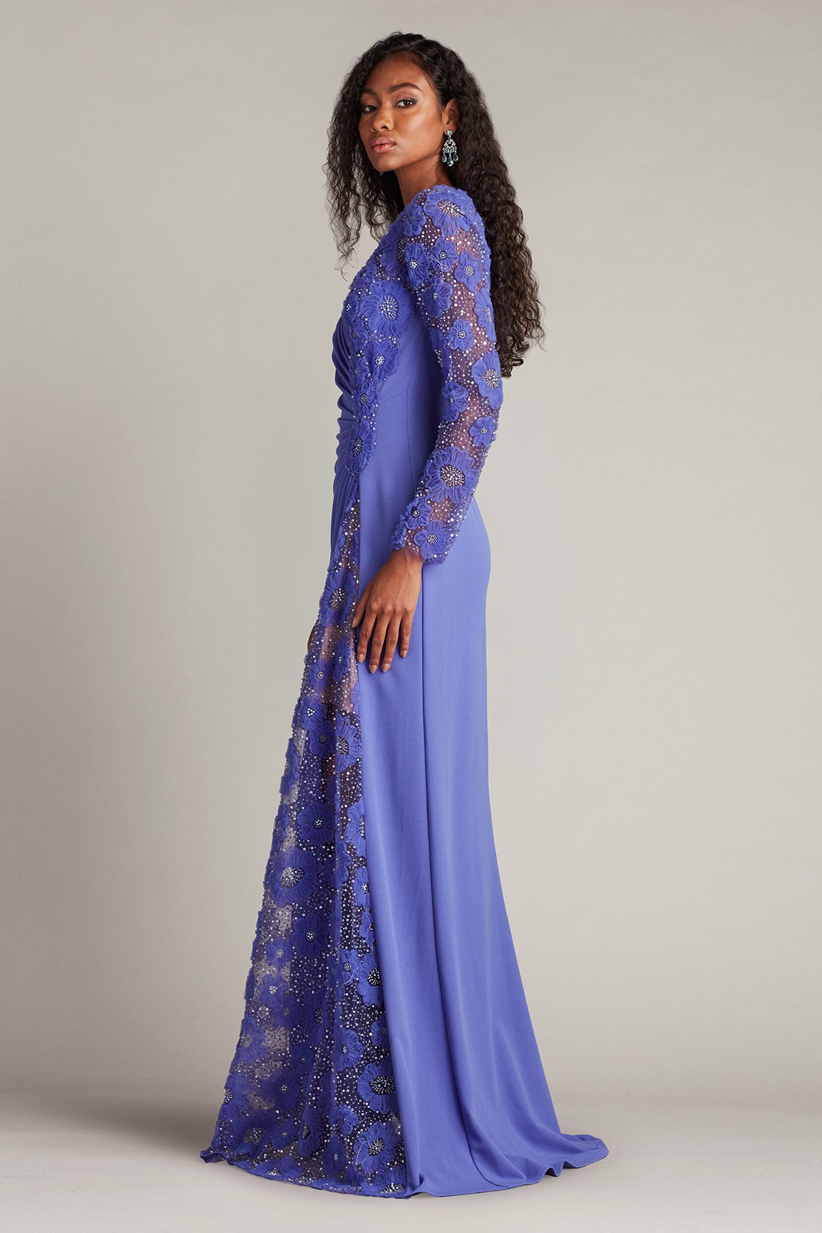 Sagamore Ribbon Flower Embellished Gown | Tadashi Shoji
