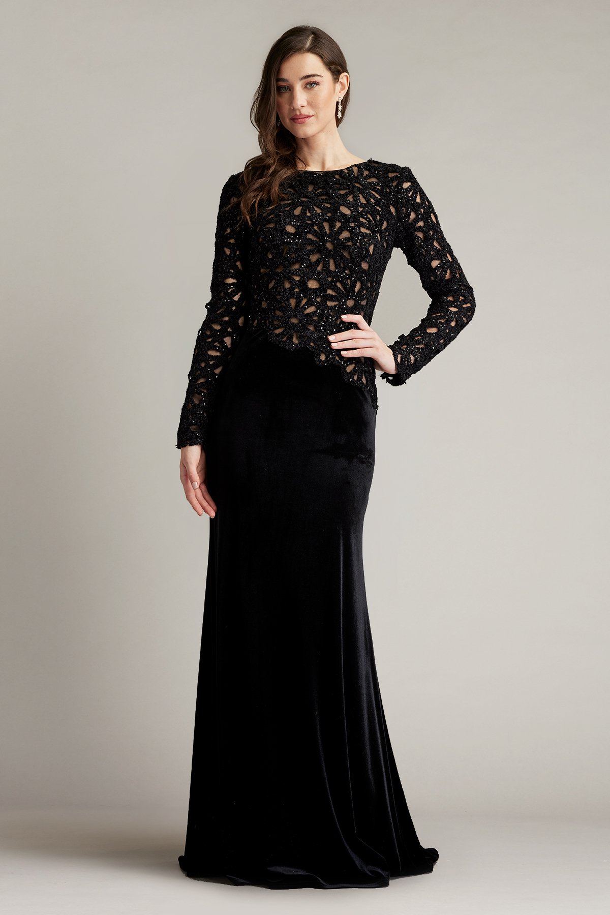 Ravina Embroidered Illusion Gown NOTTE | Tadashi Shoji