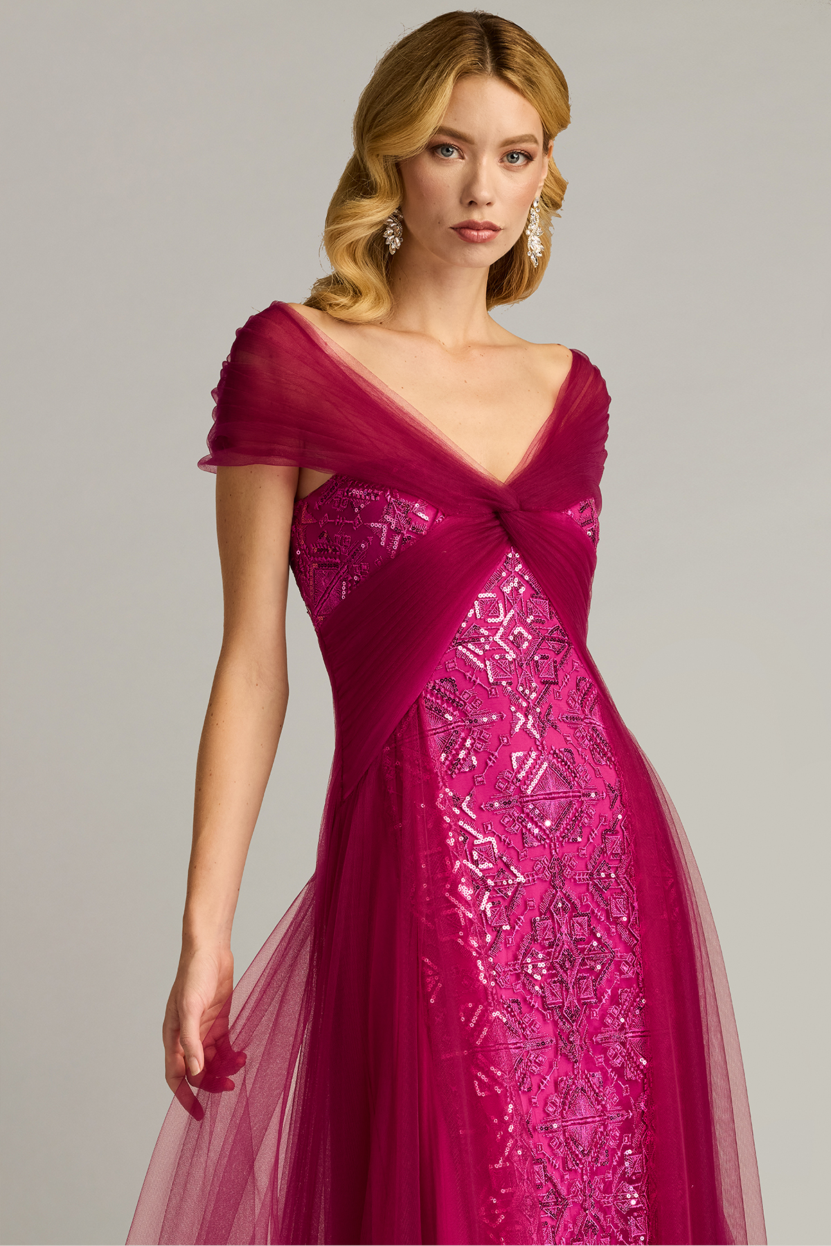 Kollmer Sequin Embroidered Tulle Gown | Tadashi Shoji