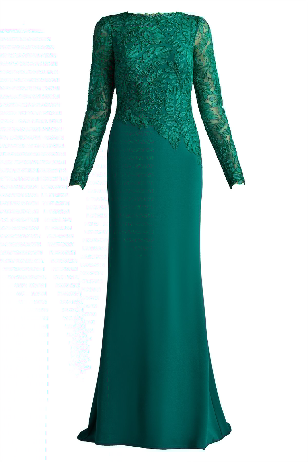 魅力を凝縮【TADASHI SHOJI】Caliste Embroidered Crepe Gown Caliste Embroidered Crepe Gown Emerald | Tadashi Shoji