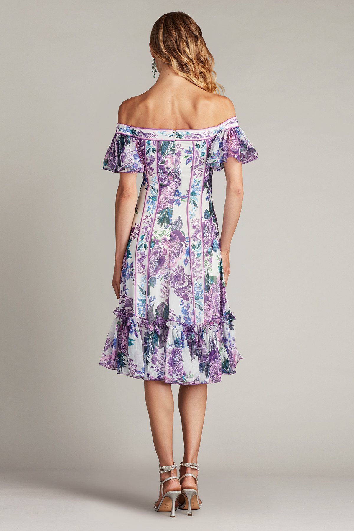 ■The tis■ DOUBLE CHIFFON DRESS_TT4S611BK 3/4-Sleeve Printed Chiffon Party Dress | David's Bridal