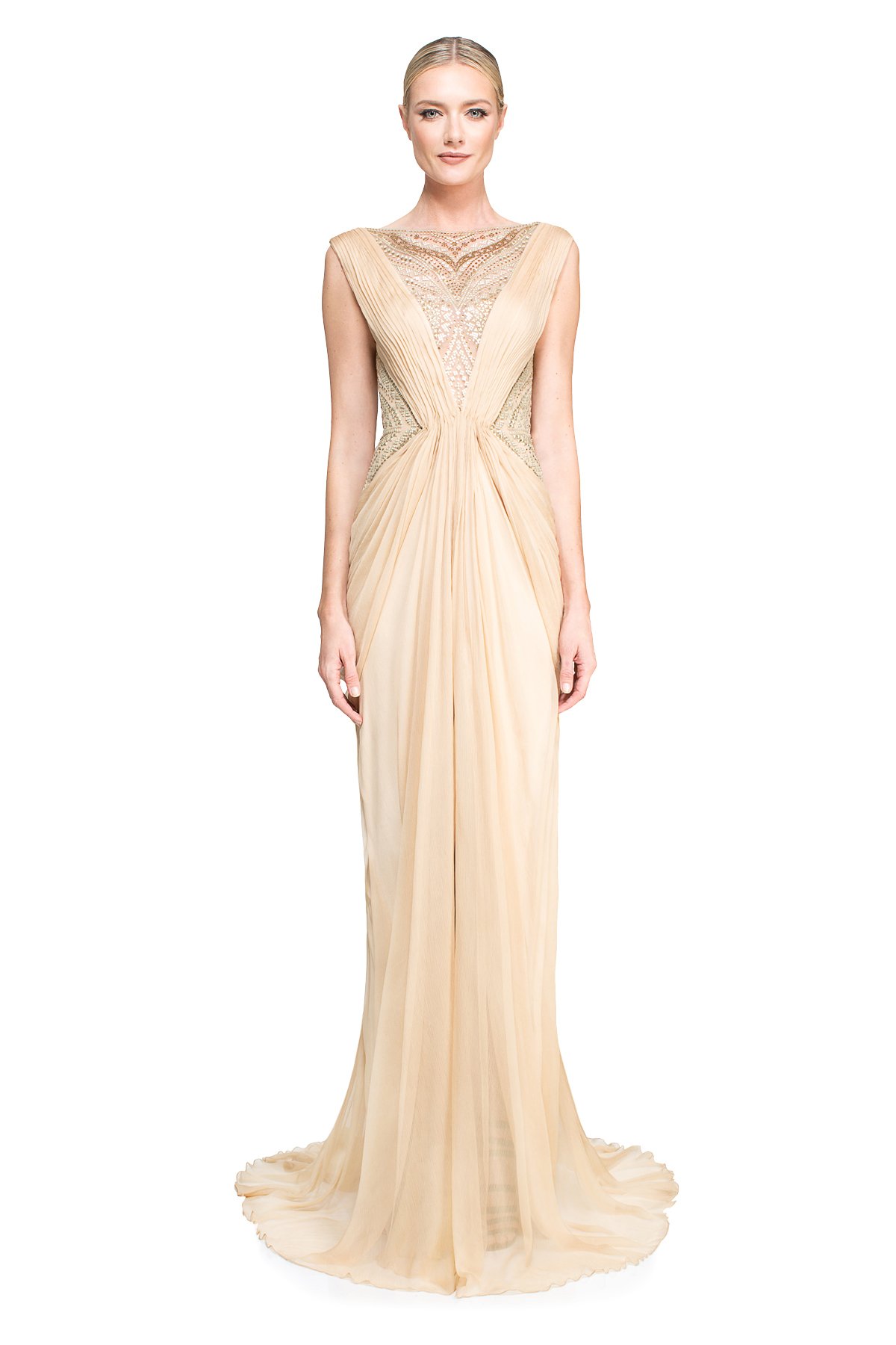 Tadashi shoji deals gold gown
