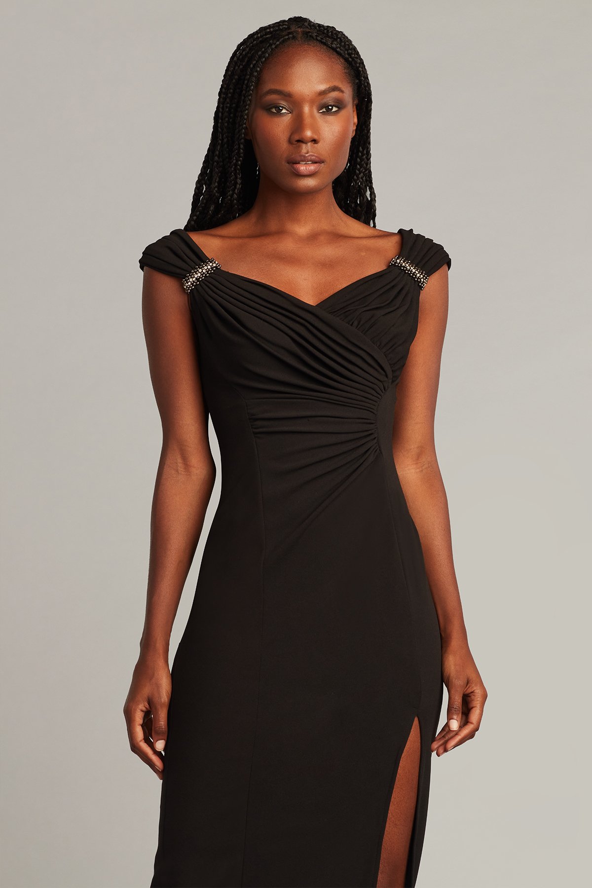 【TADASHI SHOJI】キーンパールアクセントガウン Keene Pearl Accent Gown | Tadashi Shoji